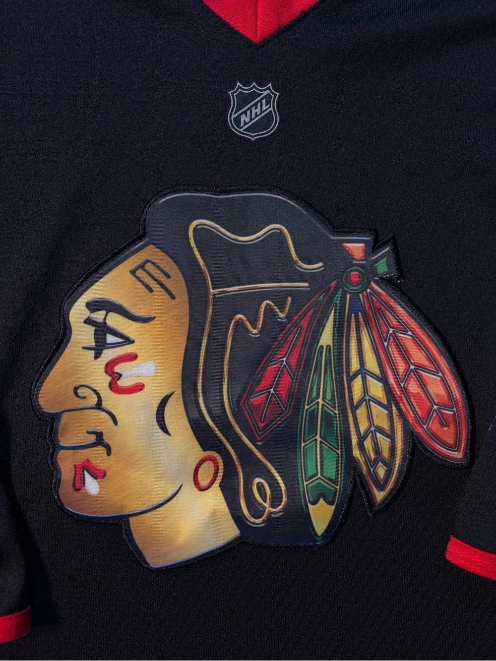 Reebok NHL Chicago Blackhawks Youth L/XL Black Blank Hockey Jersey